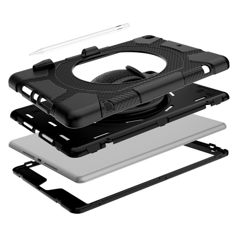 360 Rotating Wristband Stand IPad 10.2 7th 8th 9th Gen Full Body Shockproof Silicone Case