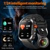 Military Flashlight Smart Watch Waterproof Heart Rate Fitness Sports Call Reminder Smartwatch For IOS Android Phone