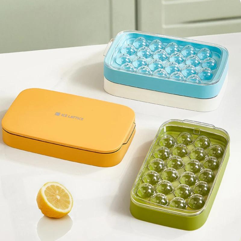 Mini Ice Cube Tray With Lid And Bin Ice Cube Maker Ice Mold Ice Cubes Storage Box Spill-resistant Removable For Whiskey Cocktail