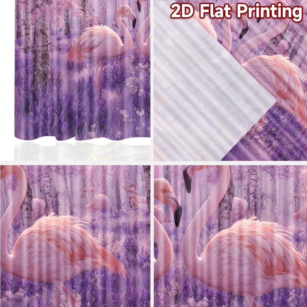 Set Of 2 Flat Printing Curtains Without Rod Pink Paradise Holiday Printed Yarn Decorations Outdoor Curtain Polyester