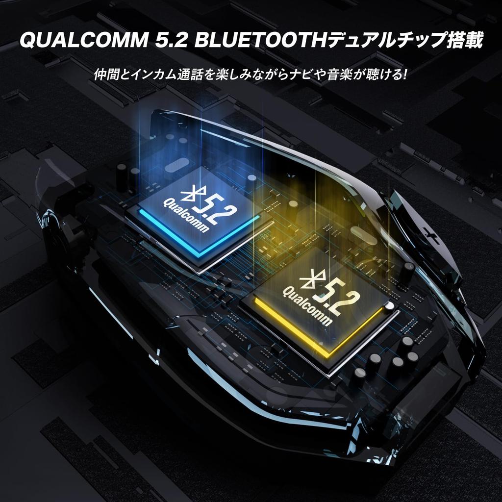 TNICER T5Plus Motorcycle Bluetooth Simultaneous Music and Simultaneous 30 Hours of Continuous 500m Communication 3 Sound Quality Japanese Voice