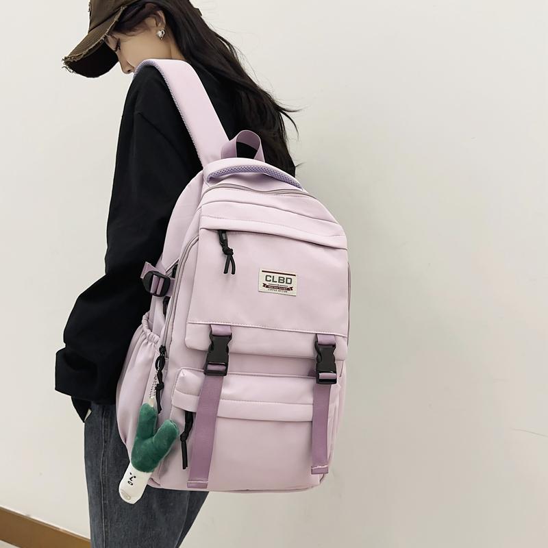 Women's Backpack School Bag Men Solid Color Backpack Travel Bag