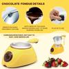 MultiOutools Mini Elektryczny Zestaw do Fondue z Widelczykami do Maczania, Garnek do Fondue do Rozpuszczania Czekolady i Cukierków, akcesoria kuchenne
