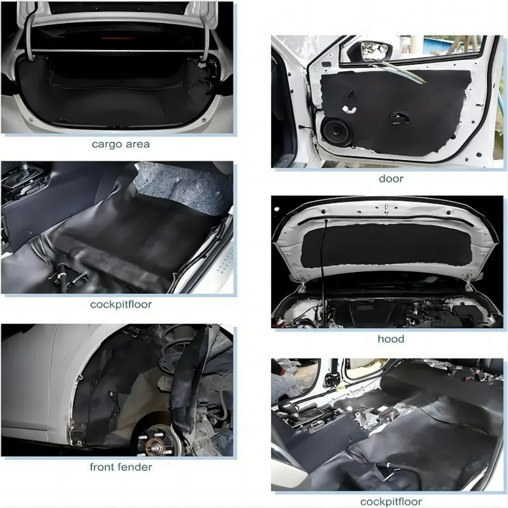 Car Soundproof Pad with Adhesive Backing 50x30cm Insulation Foam Sound Deadener for Auto Hood Engine Roof Door Body Decoration