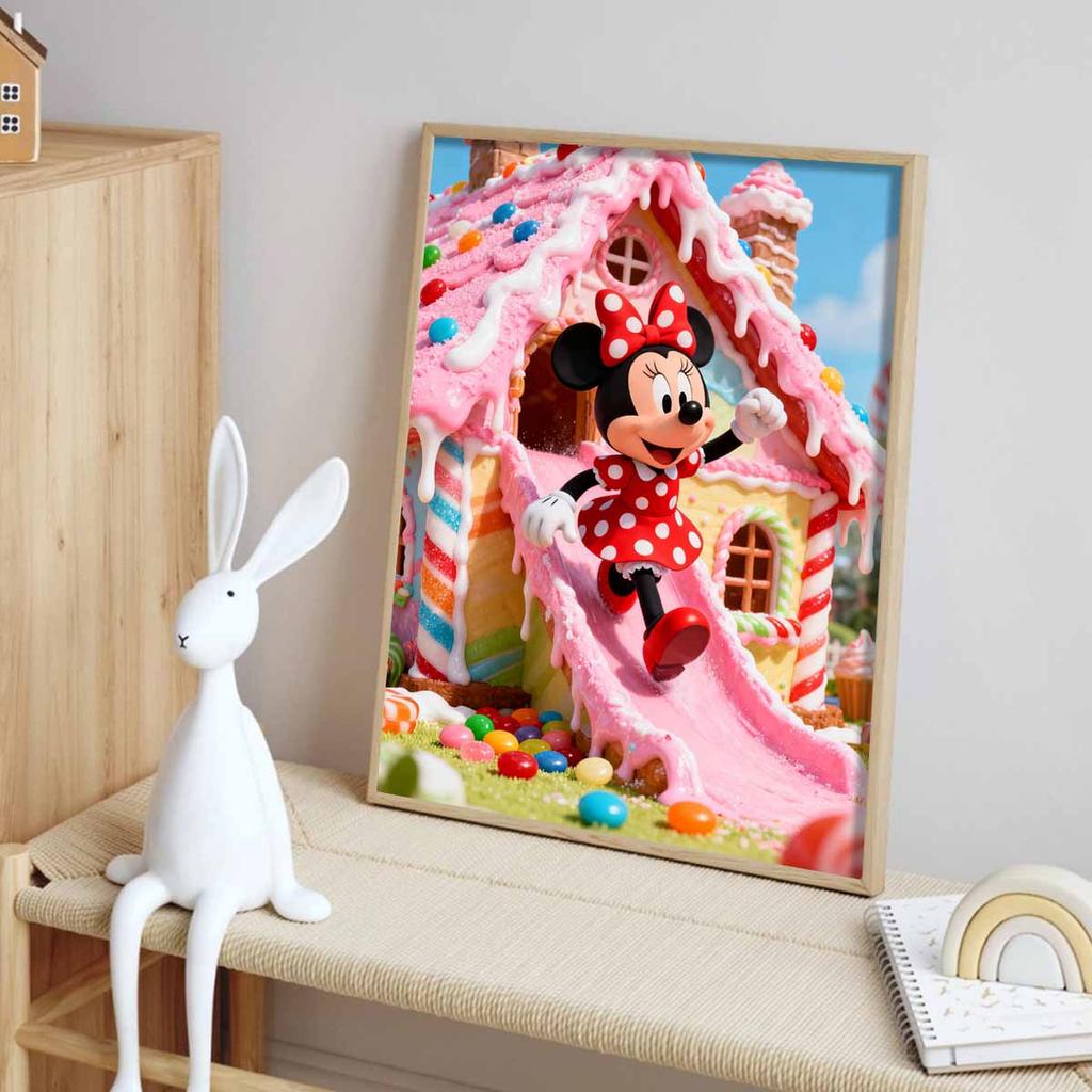 Disney Diamond Painting Kit DIY Round Home Wall Decor Adult Handmade Gift Mickey Candy House