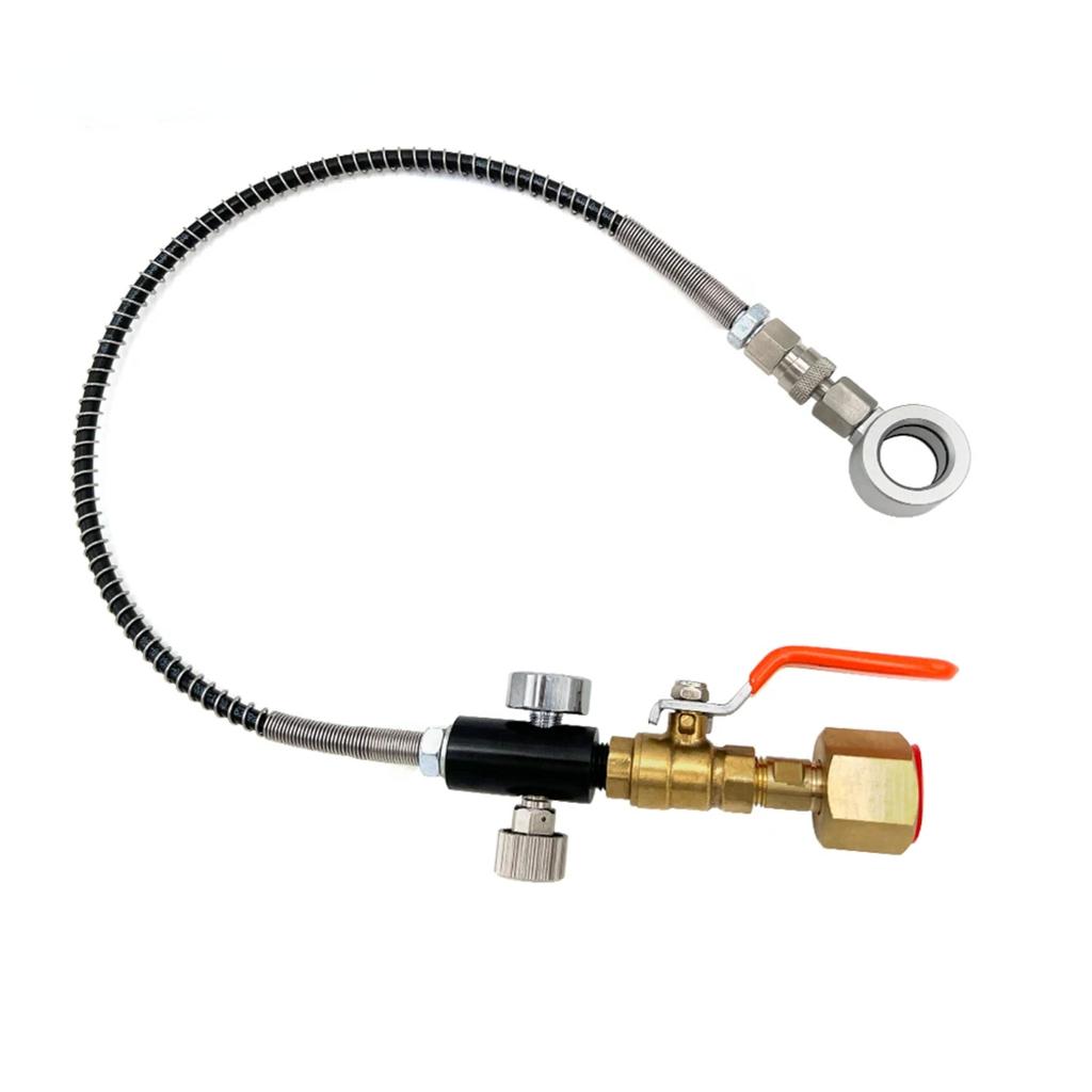 CO2 Refill Adapter  Charging  Quick Connect Cylinder from Large Carbon Dioxide Tank Bottle,Pressure Gauge Hose Line
