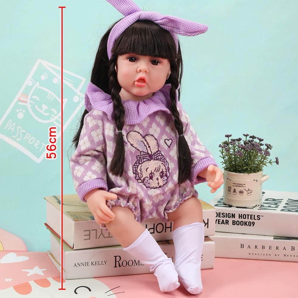 56Cm Reborn Simulation Barbie Gift Doll Baby Soft Gel Girl Toy Set Children's Doll