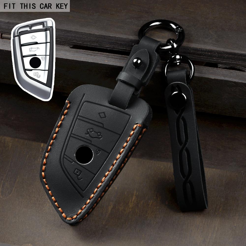 Leather Car Key Case Cover For Bmw X1 X3 X4 X5 F15 X6 F16 G30 7 Series G11 F48 F39 520 525 F30 118I 218I 320I Car Bag