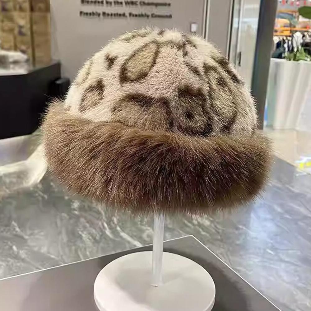 Winter Hat With Earflap Luxury Fisherman Hat Solid Color Beanie Panama Lady Hiking Fur Hat Bucket Hats Warm Thicken Barrel Cap