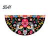 Sugar Skull Fan Flag Day of The Dead Bunting Banner, Marigold Print Fiesta Mexican Festival Home Ornament Hanging Flag, Colorful Outdoor Yard