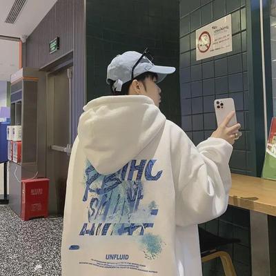 Men's Oversized Hooded Sweatshirt - Trendy American Style for Spring & Autumn
