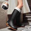 Women's Waterproof High-Top Rain Boots - Non-Slip, Wear-Resistant, Low Heel, Korean Style, Four Seasons Outdoor Use