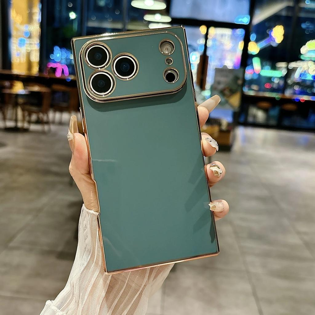 Glänzende galvanisierte hautfreundliche weiche Hülle für iPhone 17 Pro Max Air 16 14 15 13 12 11 Plus Kamera Vollpackung Rückseite