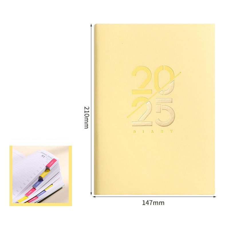 2026 Custom Printed Paper Classic Design Business Agenda Top Pu Leather Diary Hardcover Journal Planner Notebook with Pocket