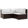 VidaXL Garden Lounge Set 4 Pcs with Cushions Brown Wicker, Outdoor Lounge Set, Furniture Set 319749