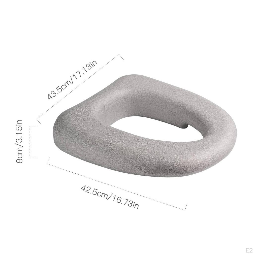Raised Toilet Seat Cushion Soft Enhanced Comfort for Elderly Reusable Washable Padded