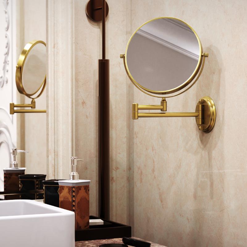 Wall-Mounted Folding Lighted Makeup Mirror for Bathroom or Dormitory