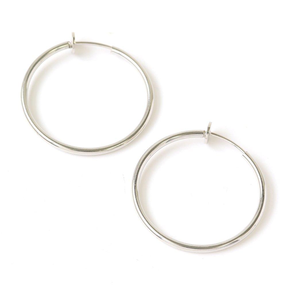 

JewelVOX Earrings Nickel Free Hoop Simple Metal Hypoallergenic Hoop Earrings Adults Silver [Jewel Box] 3.5cm