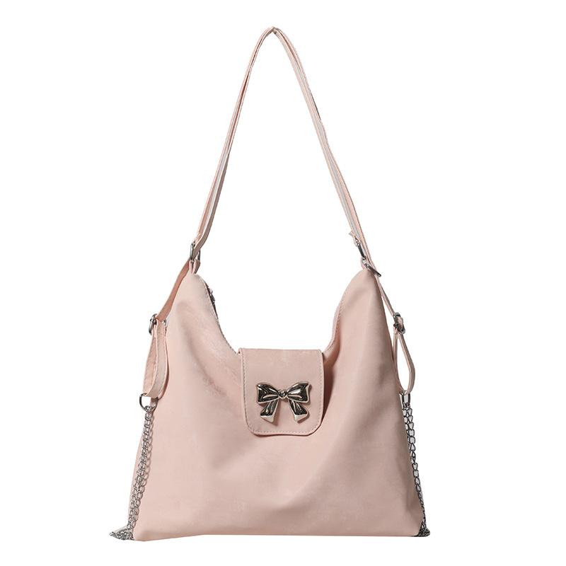 Bolsa tote portátil personalizada com laço para mulher, mochila casual versátil multiuso, bolsa de ombro mensageiro texturizada