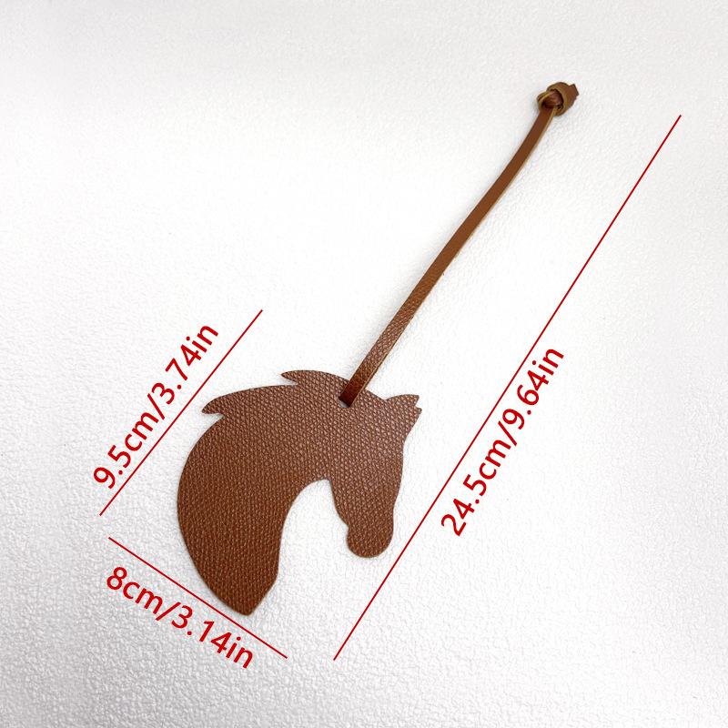 Retro Leather Horse Head Bag Charm Soft Durable Decor Accessory for Backpack Handbag Keychain Suitable for Daily Use Gifting