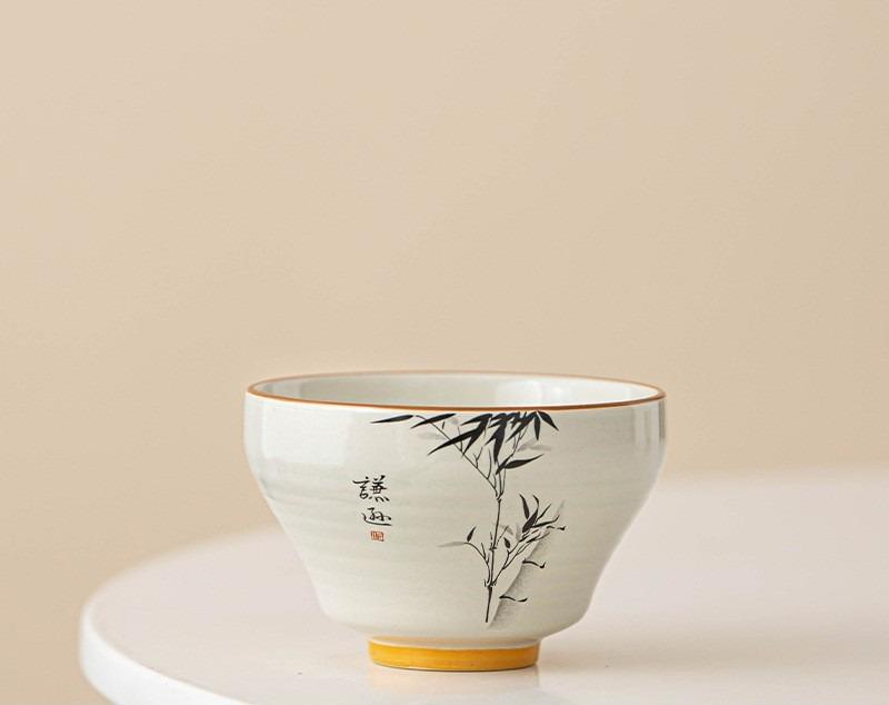 Plant Ash Master Cup Ink Gentleman Bamboo Ceramic Tea Tasting Cup Household Tea Single Cup Kung Fu Tea Cup Personal Cup