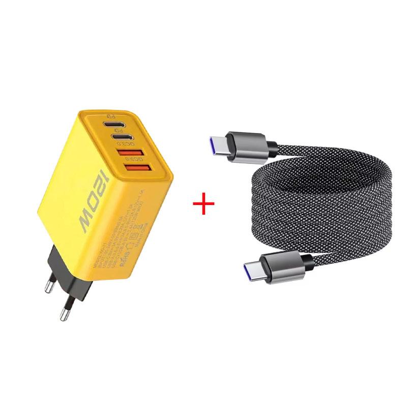 Încărcător Telefon Dublu USB 4 Porturi Încărcare Rapidă QC3.0 Adaptor Încărcător Tip C Încărcare Rapidă PD Dublă 120W Încărcător Telefon Mobil pentru Smart Phone