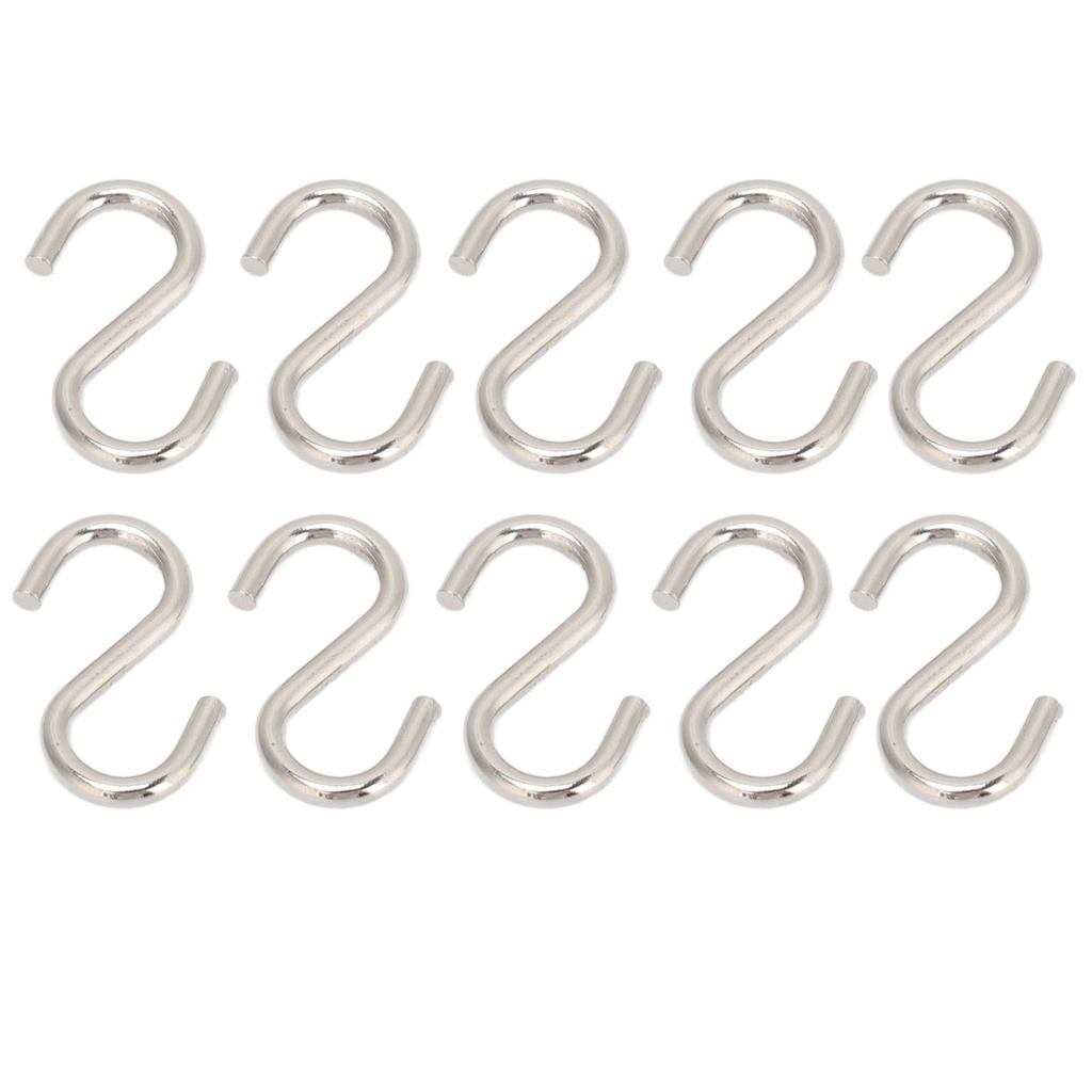 10Pcs S Shaped Hooks Strong Thickened Metal S Shaped Widely Used Small S Hooks for Clothes Bags Utensils