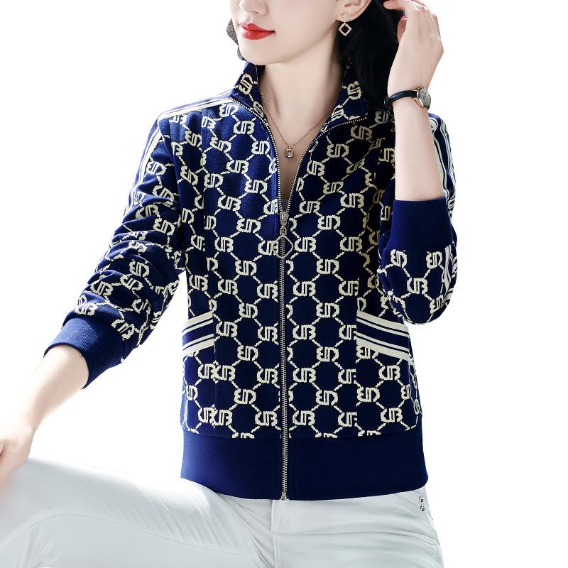 

Женский осенне-зимний повседневный топ с воротником-стойкой и длинными рукавами 3XL синий