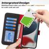 For iPhone 13 Pro Stand Case Litchi Texture Genuine Cow Leather Wallet Phone Cover RFID Blocking