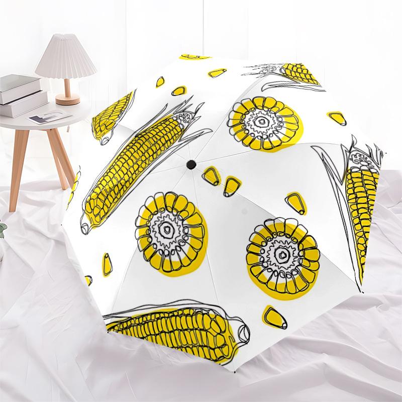 1pc Corn Illustration Automatic Open/Close Umbrella - Compact Travel Umbrella, Gift for Birthdayyy251208183