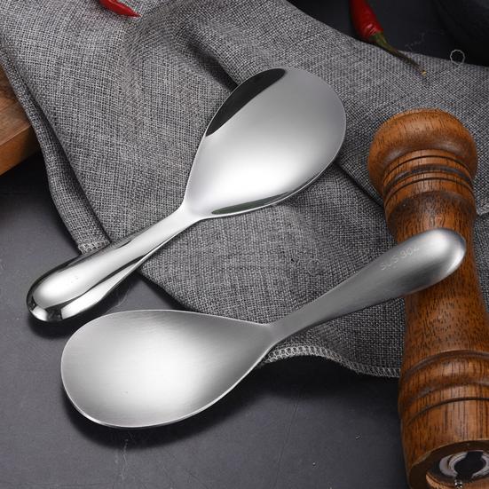 Rice Paddle Spoon Stainless Steel Rice Spatula Thickened Non Stick Rice Scooper for Rice Mashed Potato Salads Kitchen Utensils