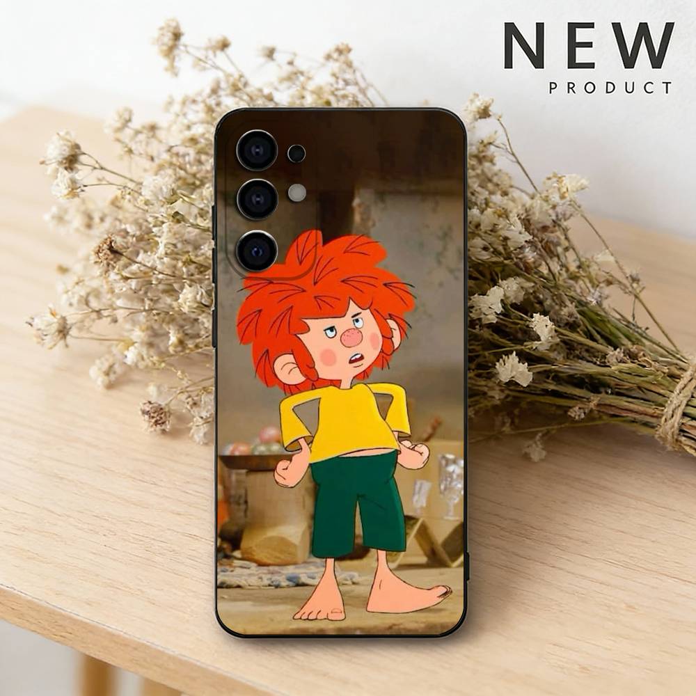 Custodia per telefono M-Meister E-Eder und Sein P-Pumuckl Per Samsung S26,25,24,21,22,23,30,20,Ultra,Plus,Fe,Lite Nera Morbida