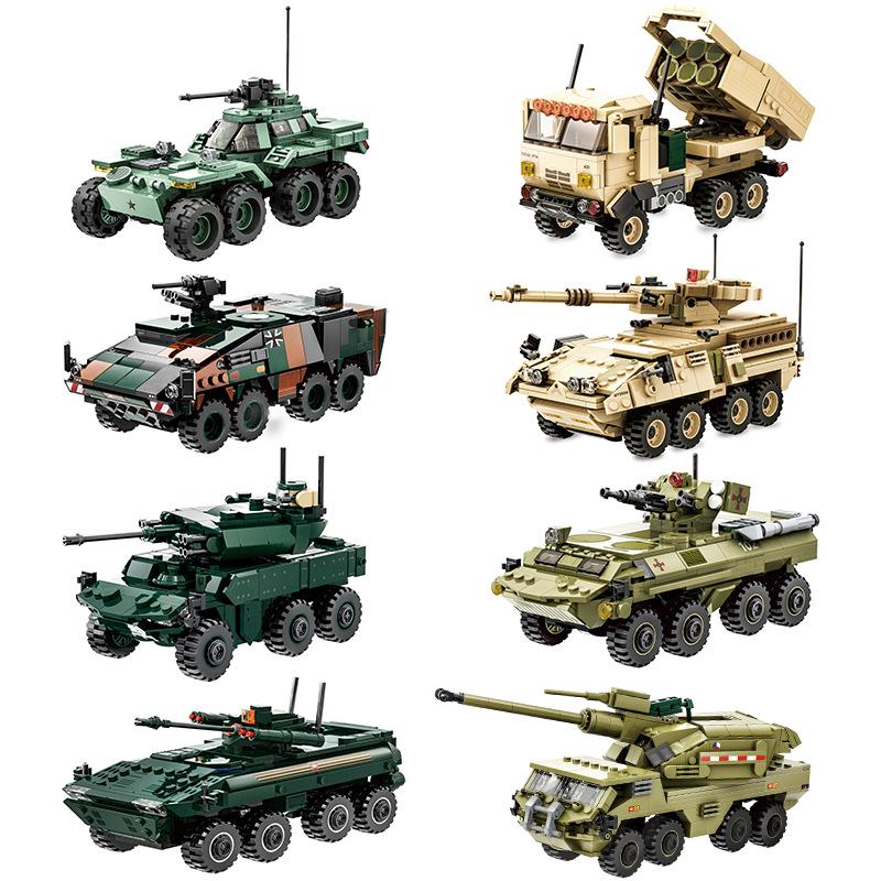 Children's Military Tank & Rocket Building Blocks Kit - Interlocking Toy for Boys