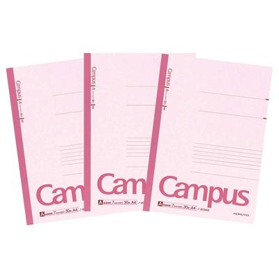 KOKUYO Notizblock Campus Notizblock A4, liniert, 3er-Pack, Nr. 203ANX3