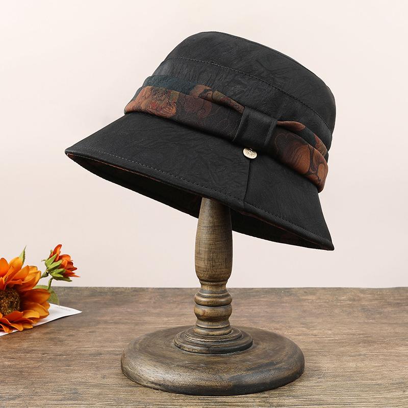 Ladies new hat autumn and winter top hat double thermal basin hat middle old man hat mother fashion bucket hat