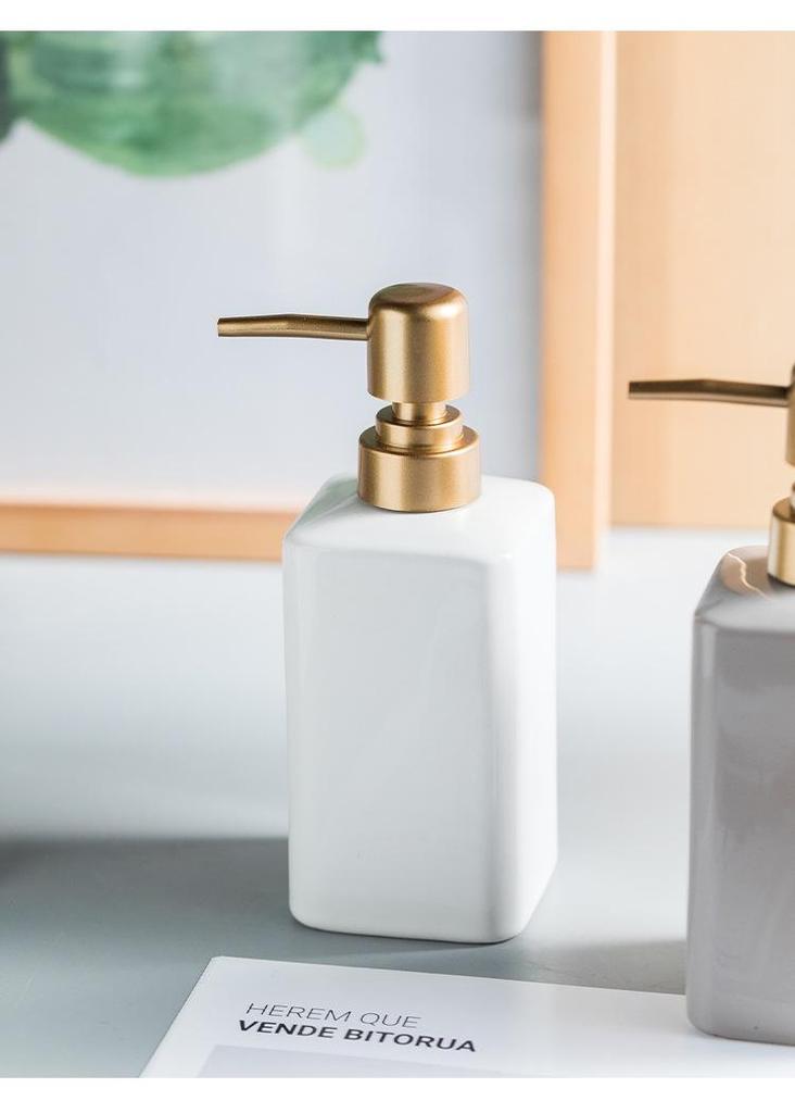 Wiederbefüllbare Keramik-Spenderflasche für Seife, Gel, Shampoo oder Lotion - Hotel Stil