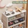 7 Tiers Storage Containers Bin with Lid Shoe Storage Cabinet with Clear Flip Door Shoe Storage Shelf Cabinet for Bags  Books