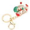 Santa Claus Key Ring Chain Alloy Rhinestone Christmas Car Key Ring Pendant Gifts