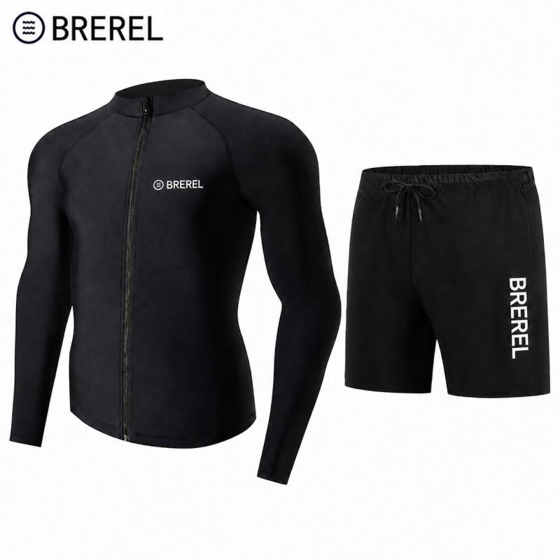 Mens Quick-Dry UV Protection Rash Guard Set Long Sleeve Top Pants Snorkeling Surfing Swimming