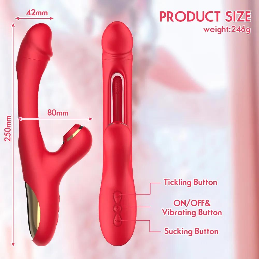3 In 1 Retractable Vibrator Clitoral Stimulator Vaginal Sucking G-spot Massager Smart Heated Masturbator Female Sex Toys