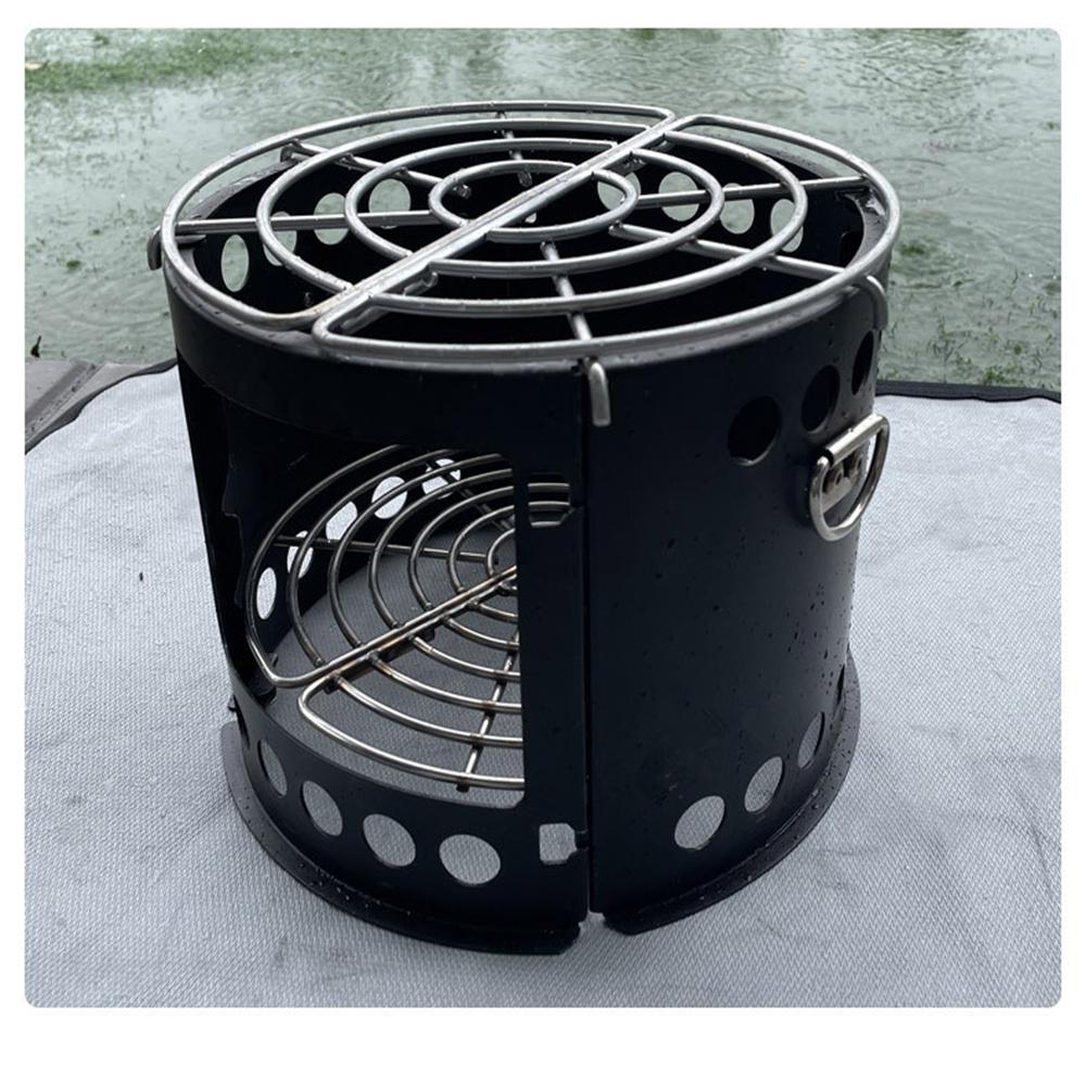Outdoor Stove Multifunctional Windproof Wood Stove Folding Stove for Barbecue Picnic