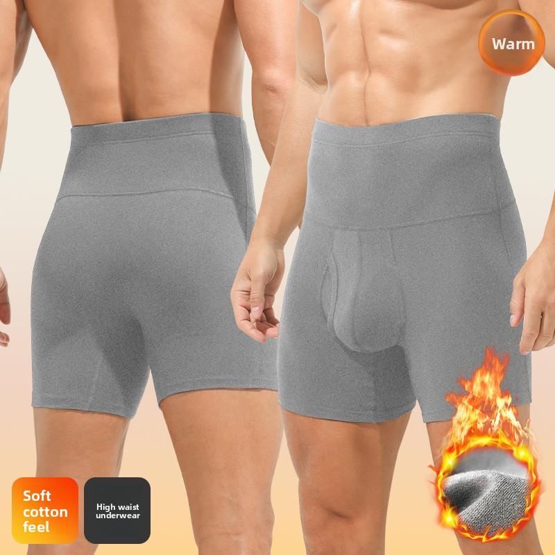 Intimo Caldo in Cotone Autunno Inverno da Uomo Taglie Forti Vita Alta Anti-Usura Pancia Gamba Sportivo Esteso Angolo Piatto