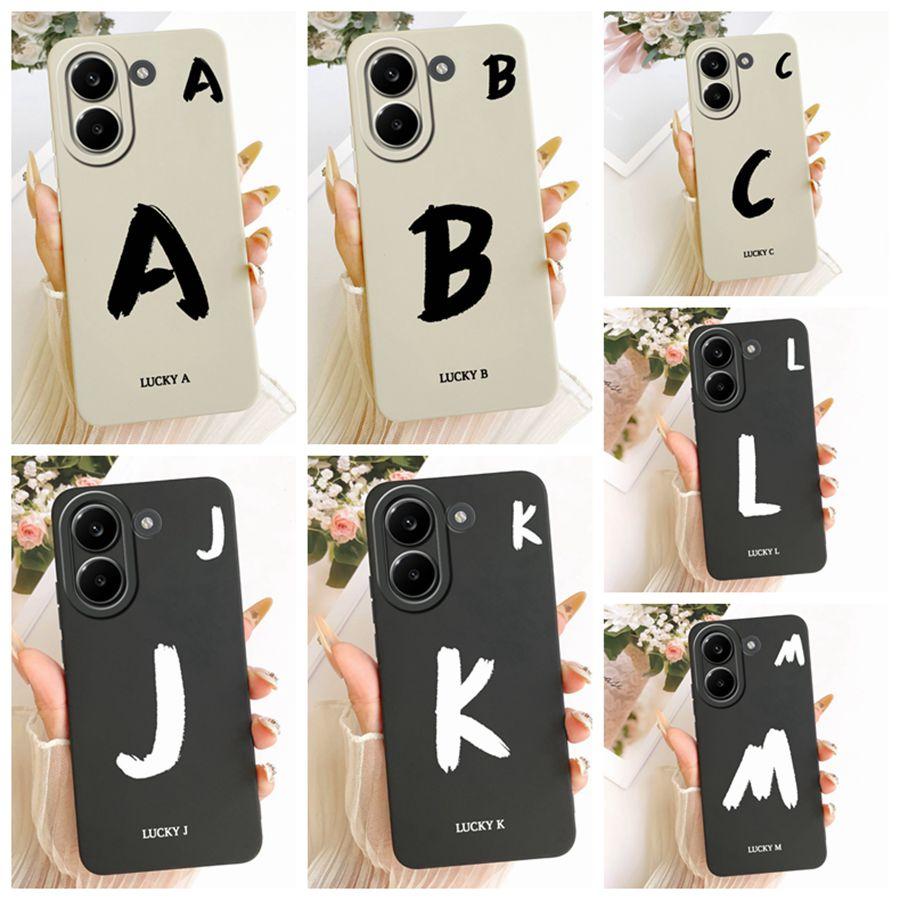 For Xiaomi Poco X8 Pro 5G Case Cover Lucky A-Z Letters Soft Silicone Coque Phone Case For Xiaomi PocoX8 Pro Poco X 8 Pro Cases