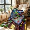 Ho Ho Ho Merry Grinch Christmas Theme Cartoon Flannel Blanket Soft Warm Throw Blanket For Office Sofa Lightweight Home Decor Memorial Gift