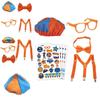 Costume da Blippi con Bretelle Arancioni Brillanti Regolabili e Cappello