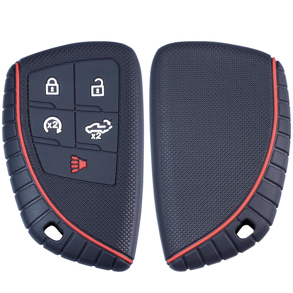 Silicone Car Key Case Cover Honeycomb Pattern Compatible With Buick Envision S Avenir Chevrolet 5 Button Keyless Remote Key Fob