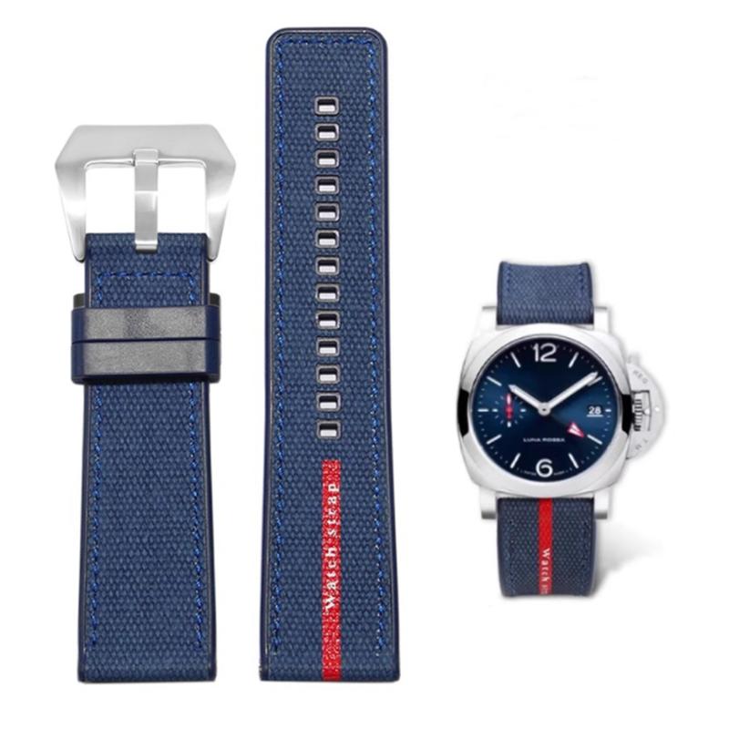 22/24/26mm For Panerai Luminor Submersible Due Luna Rossa PAM01314/1565/1404/441 Watch Strap Nylon Rubber Band Silicone Bracelet