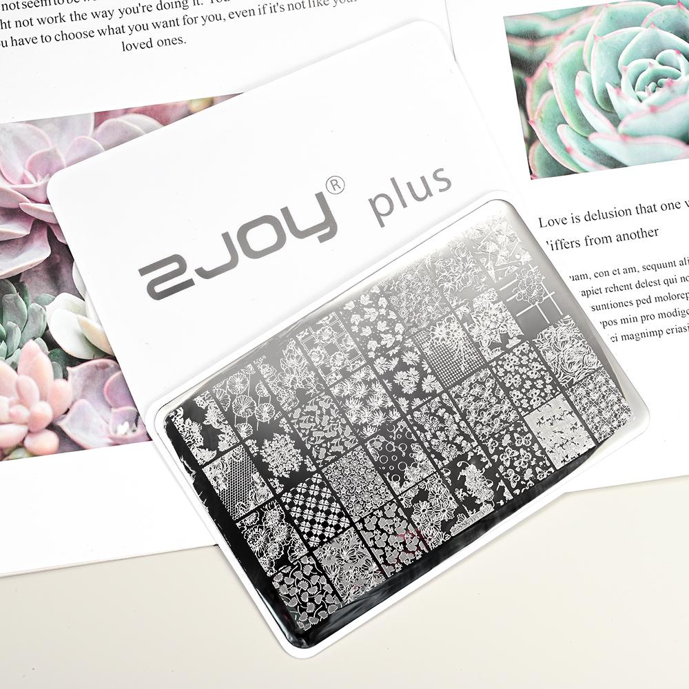 Destičky na ražení nehtů Zimní linky svetru s pruhovaným vzorem Šablony na nehty DIY geometrický kostkovaný design nehtová deska Obrázek Decoratio