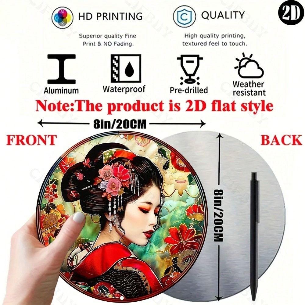 Hand Painted Tin Plate Art Metal Wall Decor Floral 20x20 cm