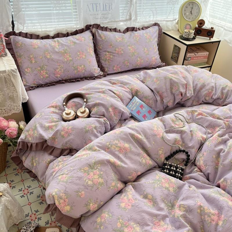 

Комплект из 4 предметов класса А для матери и младенца из чистого хлопка с кружевом, 3 предмета постельного белья из свежей хлопковой двухслойной пряжи для студенческого общежития 120x200cm single-piece mattress